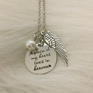 Hand stamped - piece of my heart lives in heaven